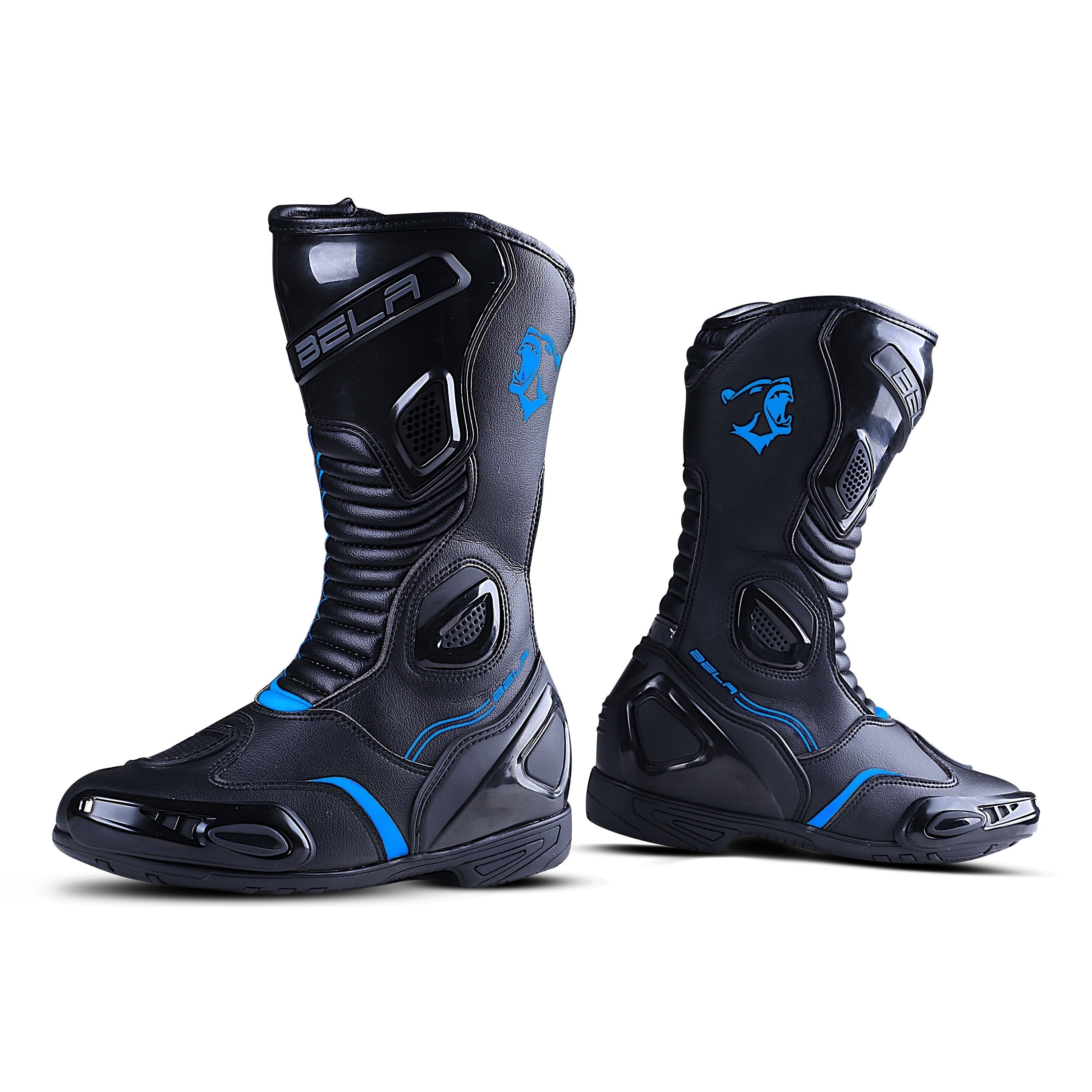 BELA STRIP Ladies Motorcycle Boots Black Blue – 4 – Maximomoto PT