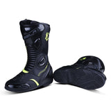 BELA STRIP Senhora Moto Botas Preto Fluorescente Amarelo-Imagem dupla de botas
