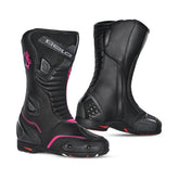 BELA STRIP Senhora Moto Couro Botas Preto Rosa Fluor – Maximomoto PT