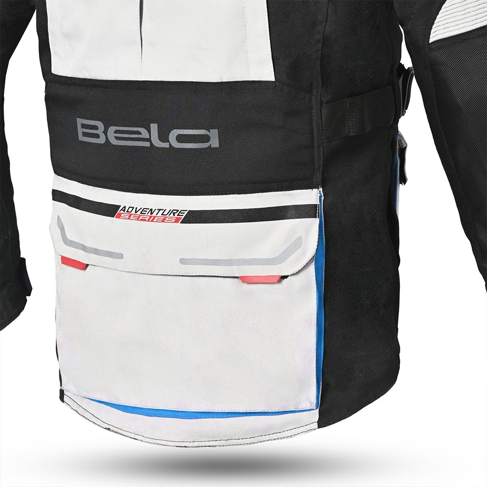 BELA TRANSFORMER 3 Em 1 Moto Casaco Cinzento Preto Azul - Imagem central traseira da Casacos
