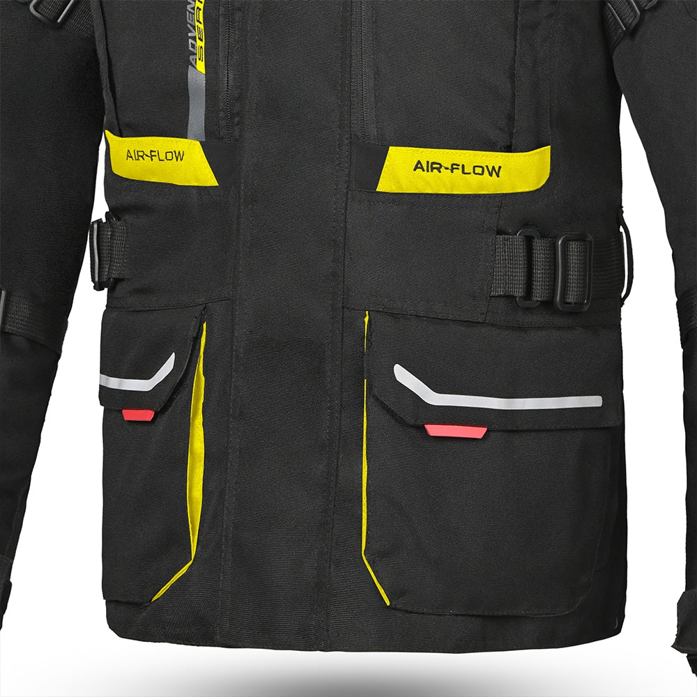 BELA TRANSFORMER 3 Em 1 Moto Casaco Preto Amarelo Fluo - Imagem central frontal da Casacos