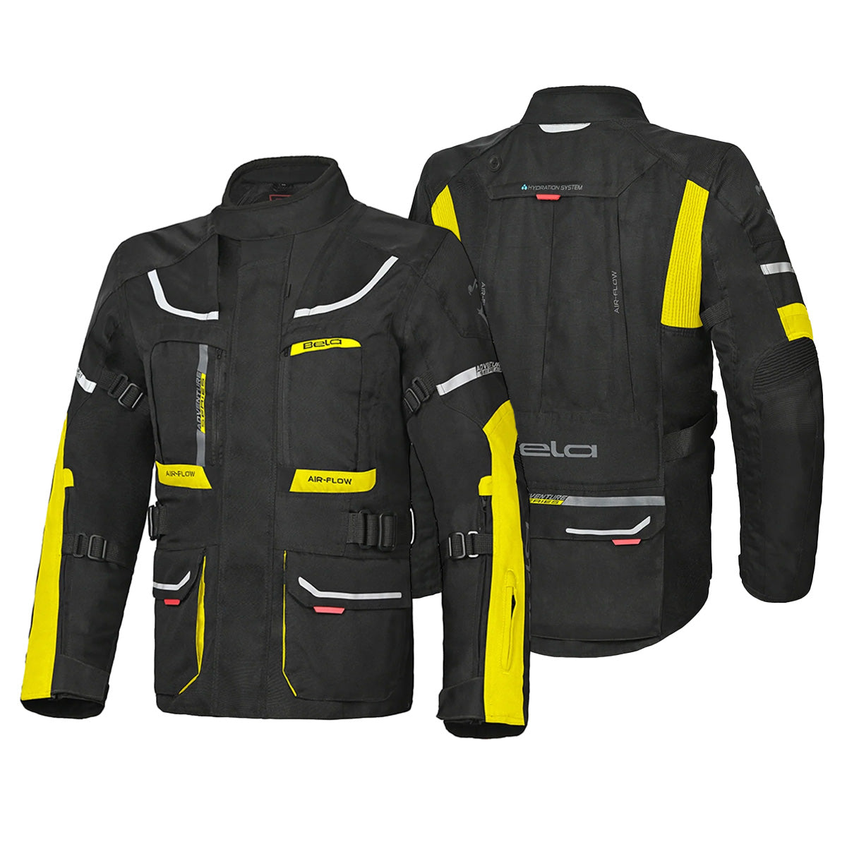 BELA TRANSFORMER 3 Em 1 Moto Casaco Preto Amarelo Fluo - Imagem dupla de Casacos