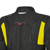 BELA TRANSFORMER 3 Em 1 Moto Casaco Preto Amarelo Fluo - Imagem parte superior costas Casacos
