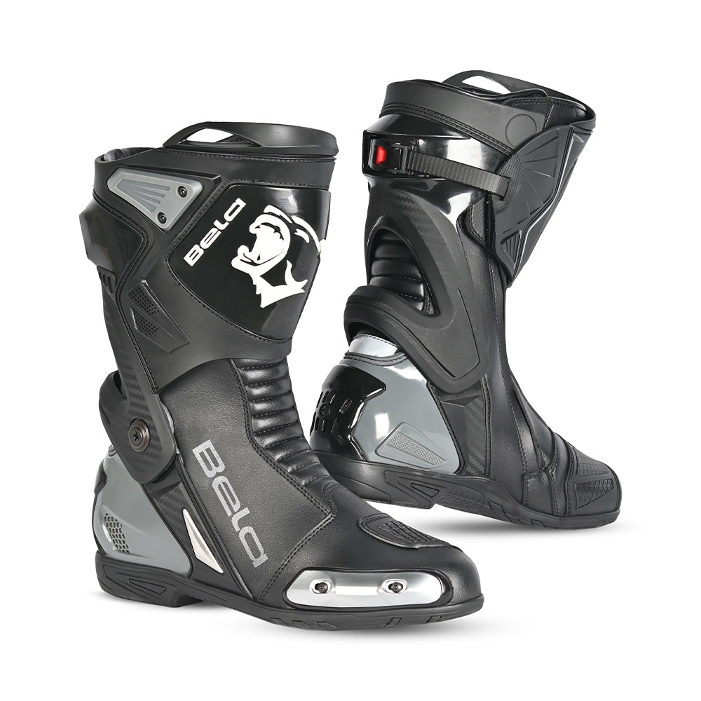 BELA TURBO TRACK Moto Corrida Botas Preto Antracite - Imagem dupla de botas