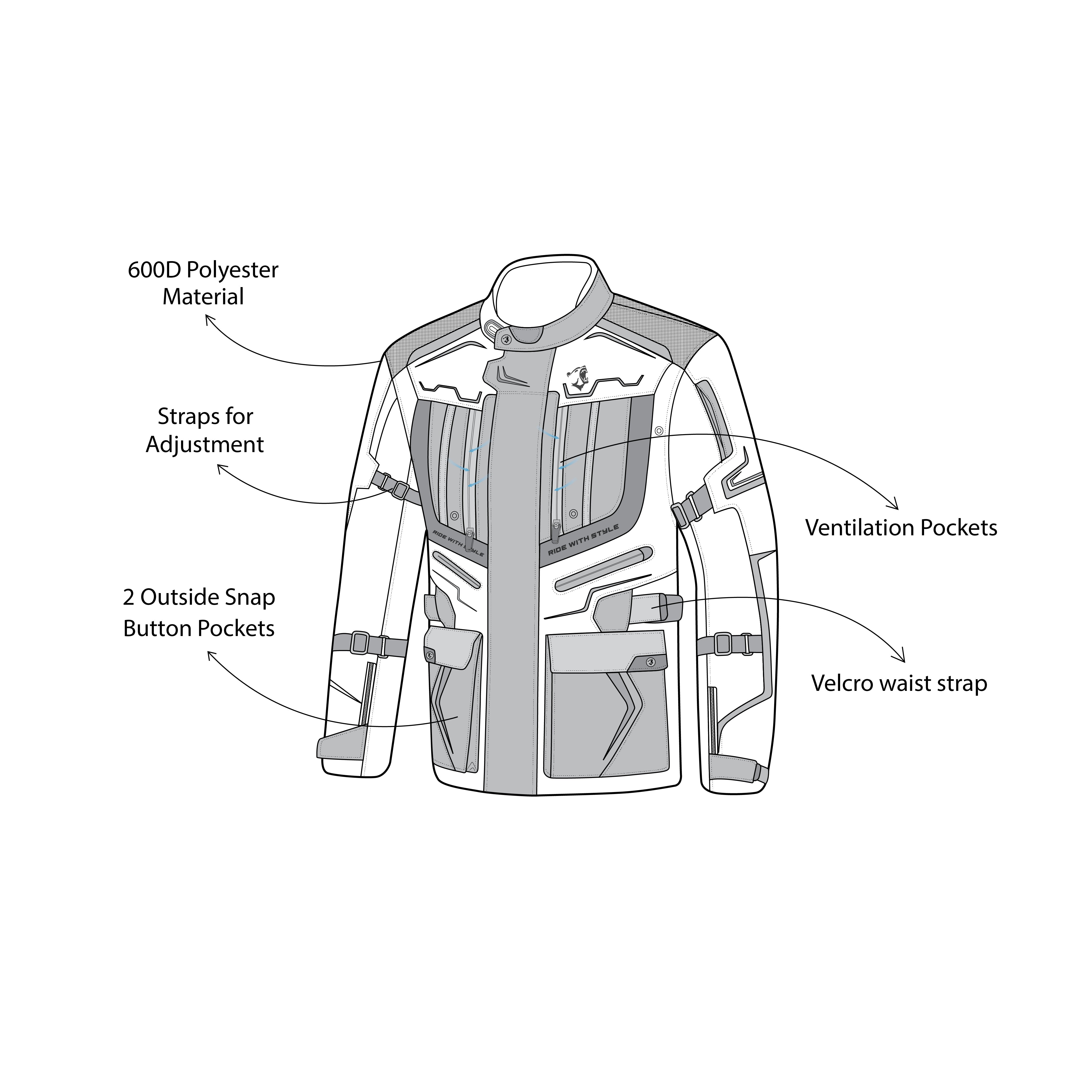 BELA WATSON Moto Têxtil Casacos - Imagem vetorial 2 de Casacos