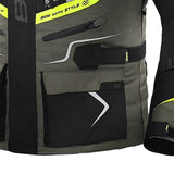 BELA WATSON Men's Motorcycle Jackets Black Khaki Yellow White