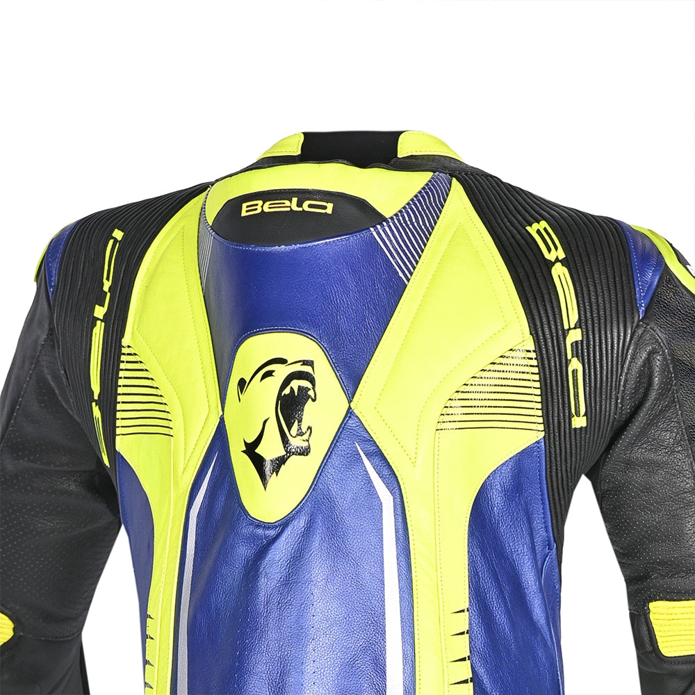 BELA X RACE 1 PC Fatos De Moto Couro Azul Amarelo Fluor – 6 – Maximomoto PT