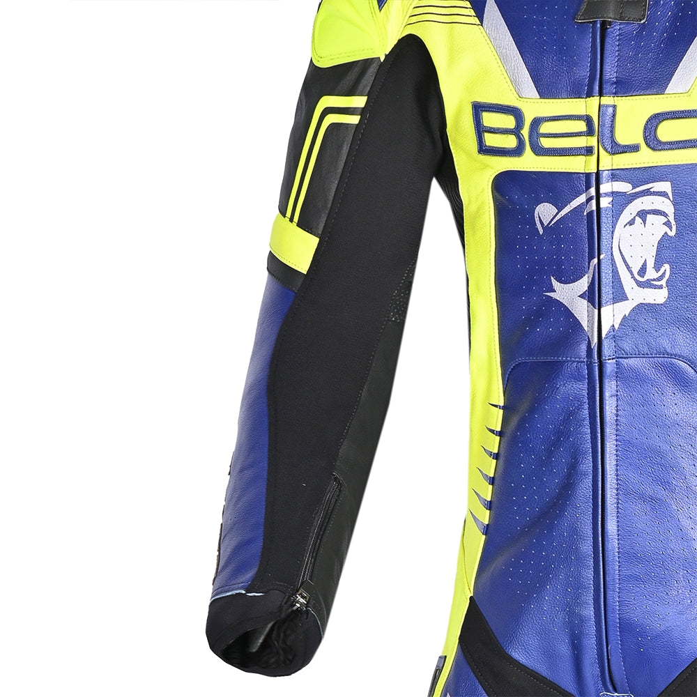 BELA X RACE 1 PC Fatos De Moto Couro Azul Amarelo Fluor – 7 – Maximomoto PT