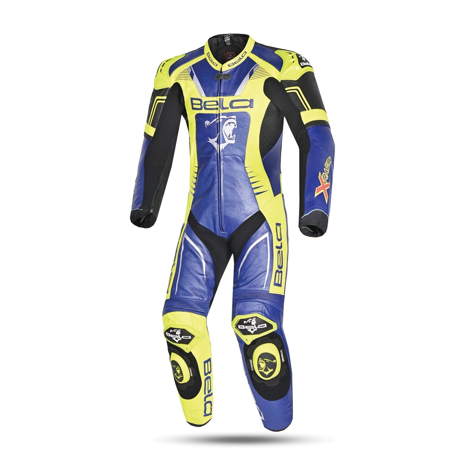 BELA X RACE 1 PC Fatos De Moto Couro Azul Amarelo Fluor – 1 – Maximomoto PT