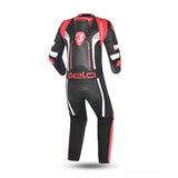 BELA X RACE 1 PC Couro Moto Fatos Preto Branco Vermelho