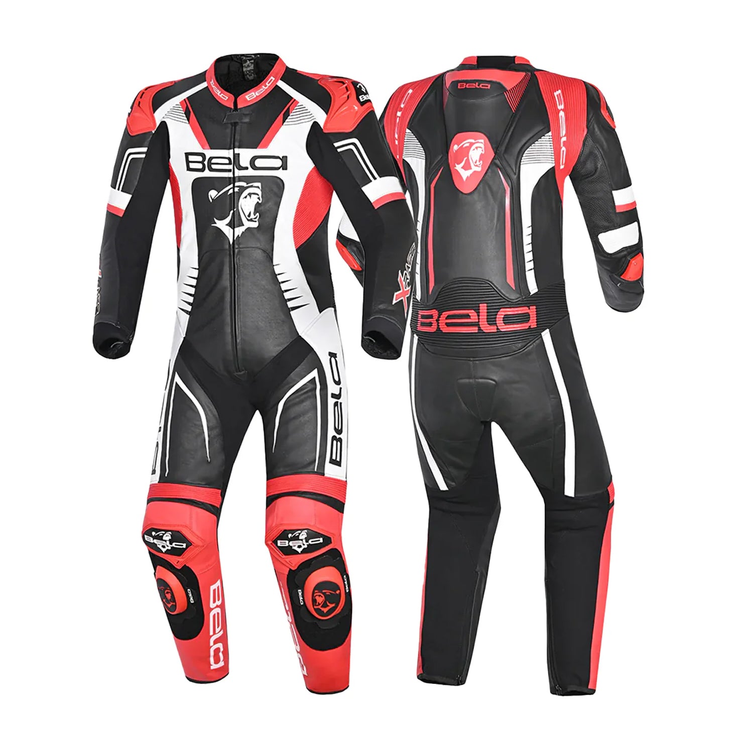 BELA X RACE 1 PC Couro Moto Fatos Preto Branco Vermelho – 2 – Maximomoto PT