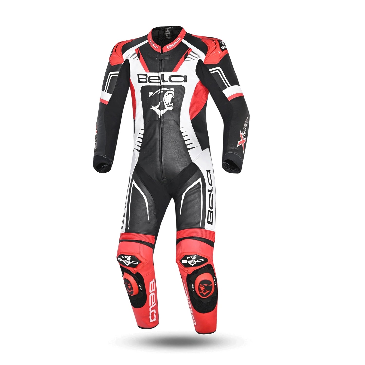 BELA X RACE 1 PC Couro Moto Fatos Preto Branco Vermelho – 1 – Maximomoto PT