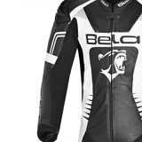 BELA X RACE 1 PC Moto Couro Fatos Preto Branco - Imagem superior frontal esquerda do traje