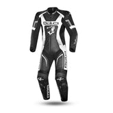 BELA X RACE 1 PC Moto Couro Fatos Preto Branco - imagem frontal do terno