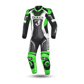 BELA X RACE 1 PC Moto Fatos Branco Preto Verde - imagem frontal do terno
