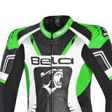 BELA X RACE 1 PC Moto Fatos Branco Preto Verde - imagem parte superior peito do terno