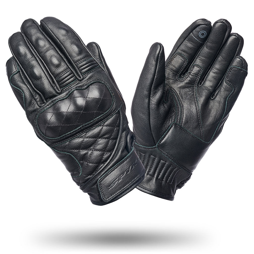SPYKE Biarritz Dry Tecno Short Leather Glove Black - SECURTEX MOTOR S.L (t/a MaximoMoto)