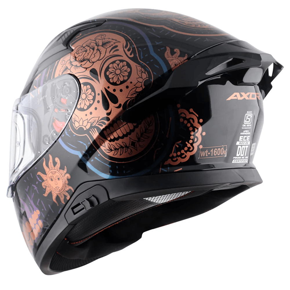 AXOR APEX TRANCE Moto Integral Capacete Preto Gold – 9 – Maximomoto PT
