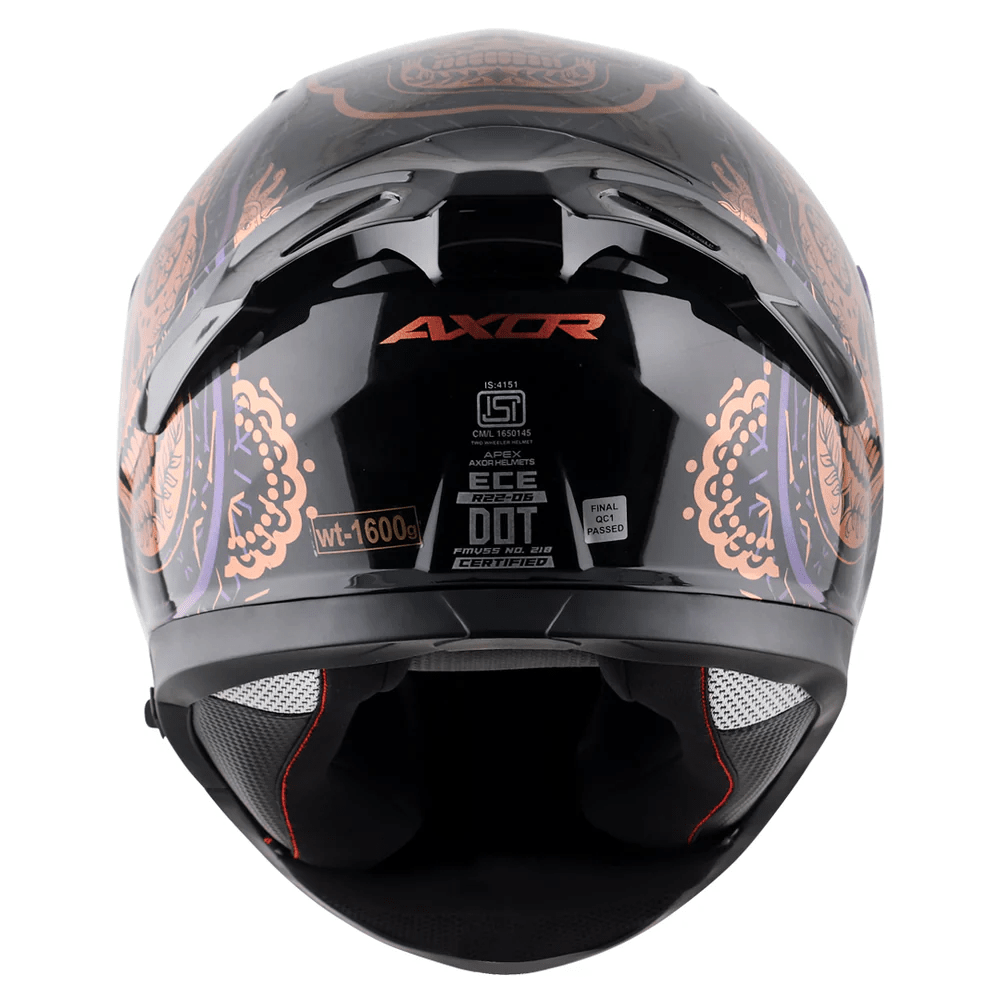 AXOR APEX TRANCE Moto Integral Capacete Preto Gold – 4 – Maximomoto PT