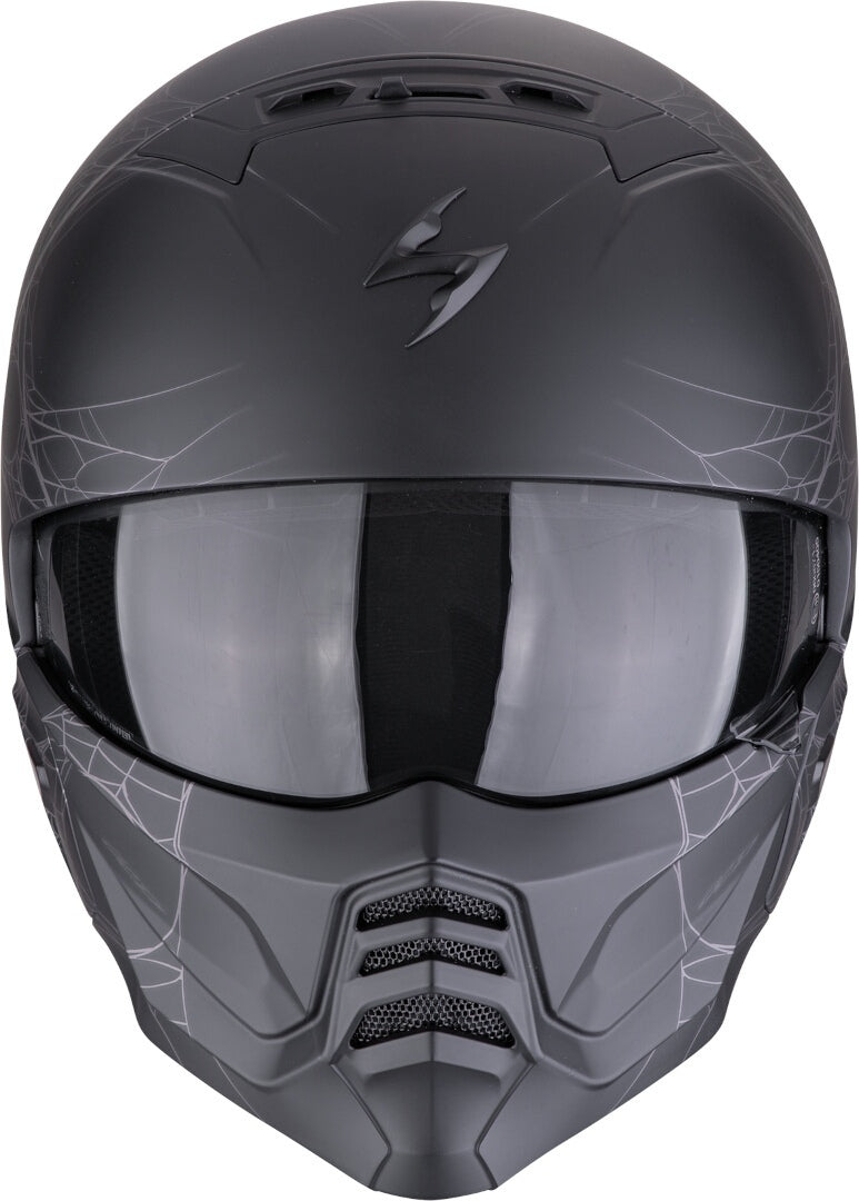 SCORPION EXO-Combat II Spiderweb Open Jet Casco Black Matte Silver – 2 – Maximomoto PT