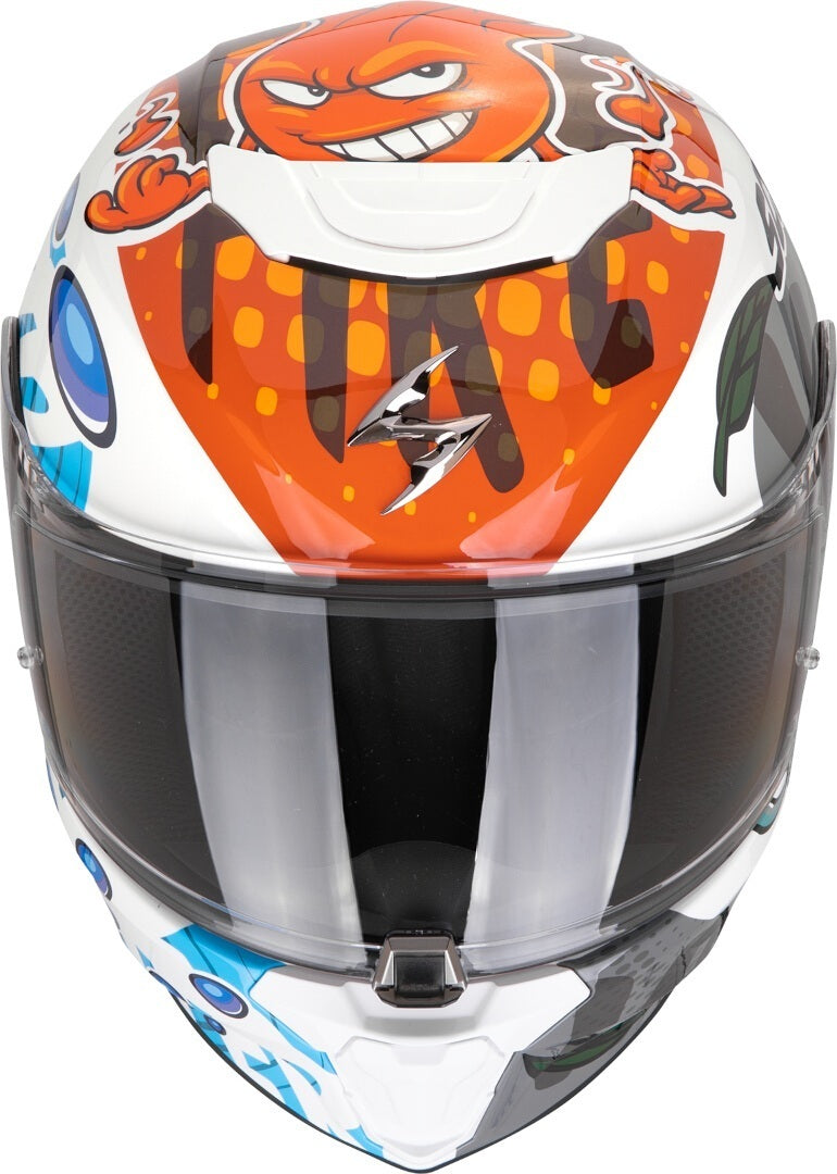 SCORPION EXO-JNR AIR THE4ELEMENTS Integral Casco Blanco-Azul-Naranja – 2 – Maximomoto PT