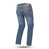 Bela Rosekin Motocicleta mulher Denim Calças ganga Azul