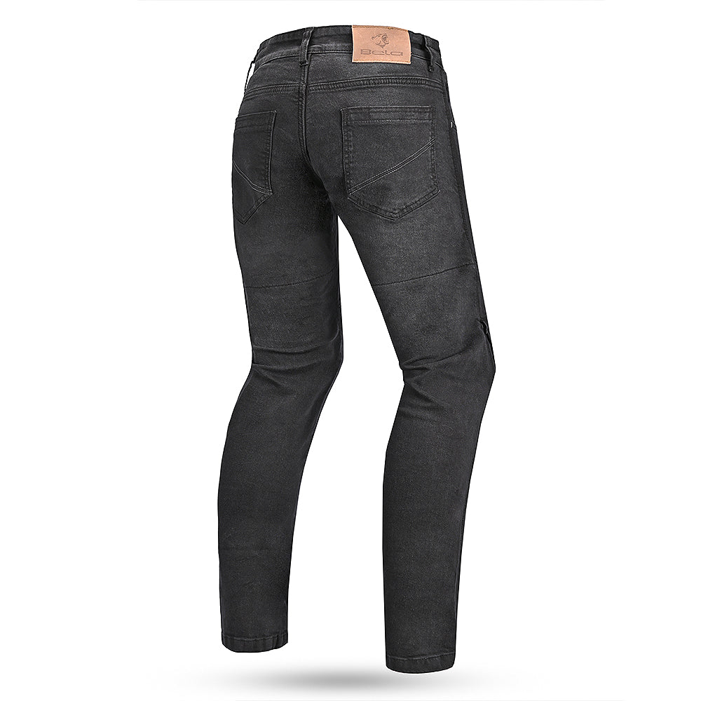 BELA STROKE VAQUERO Denim Moto Calcas Preto 32L Inseam