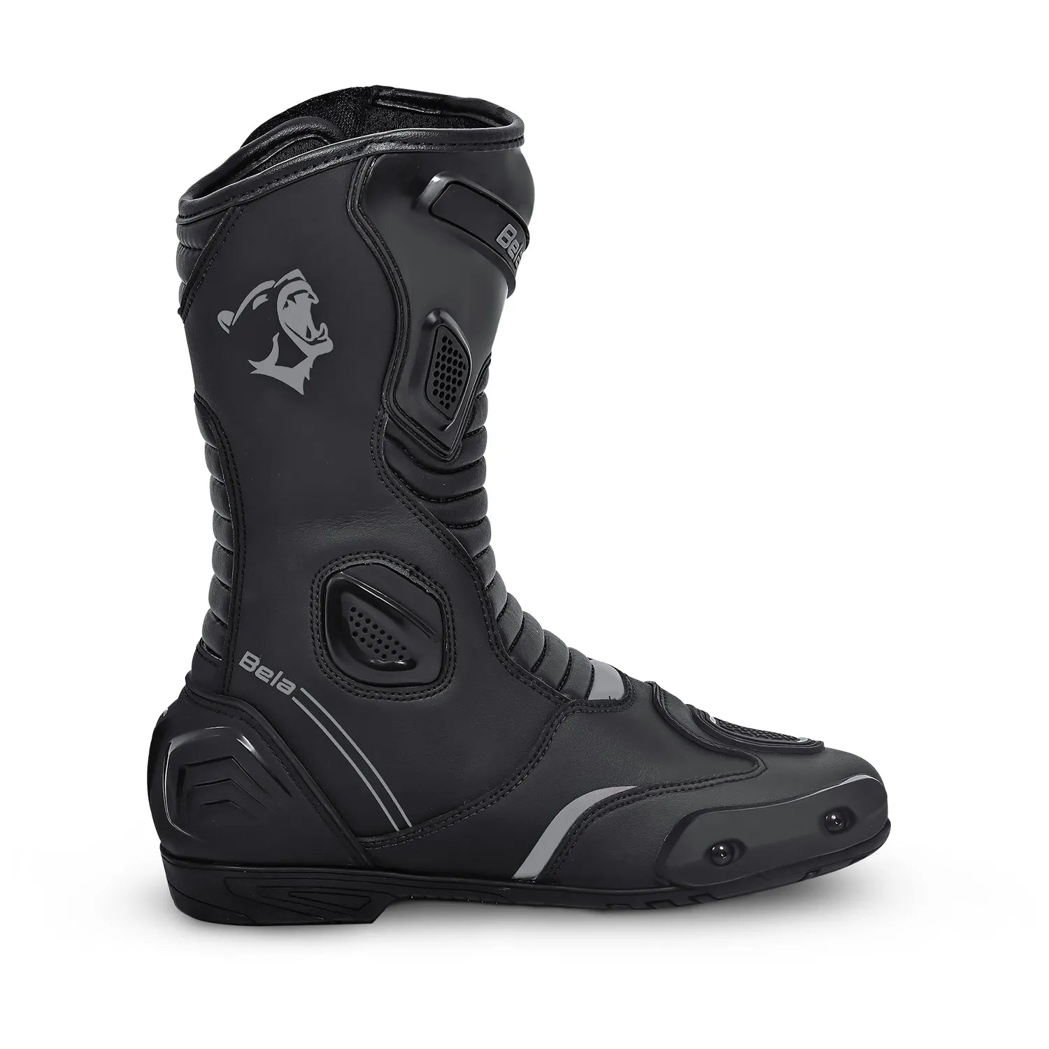 BELA STRIP Motorcycle Leather Boots Black Gray – 2 – Maximomoto PT