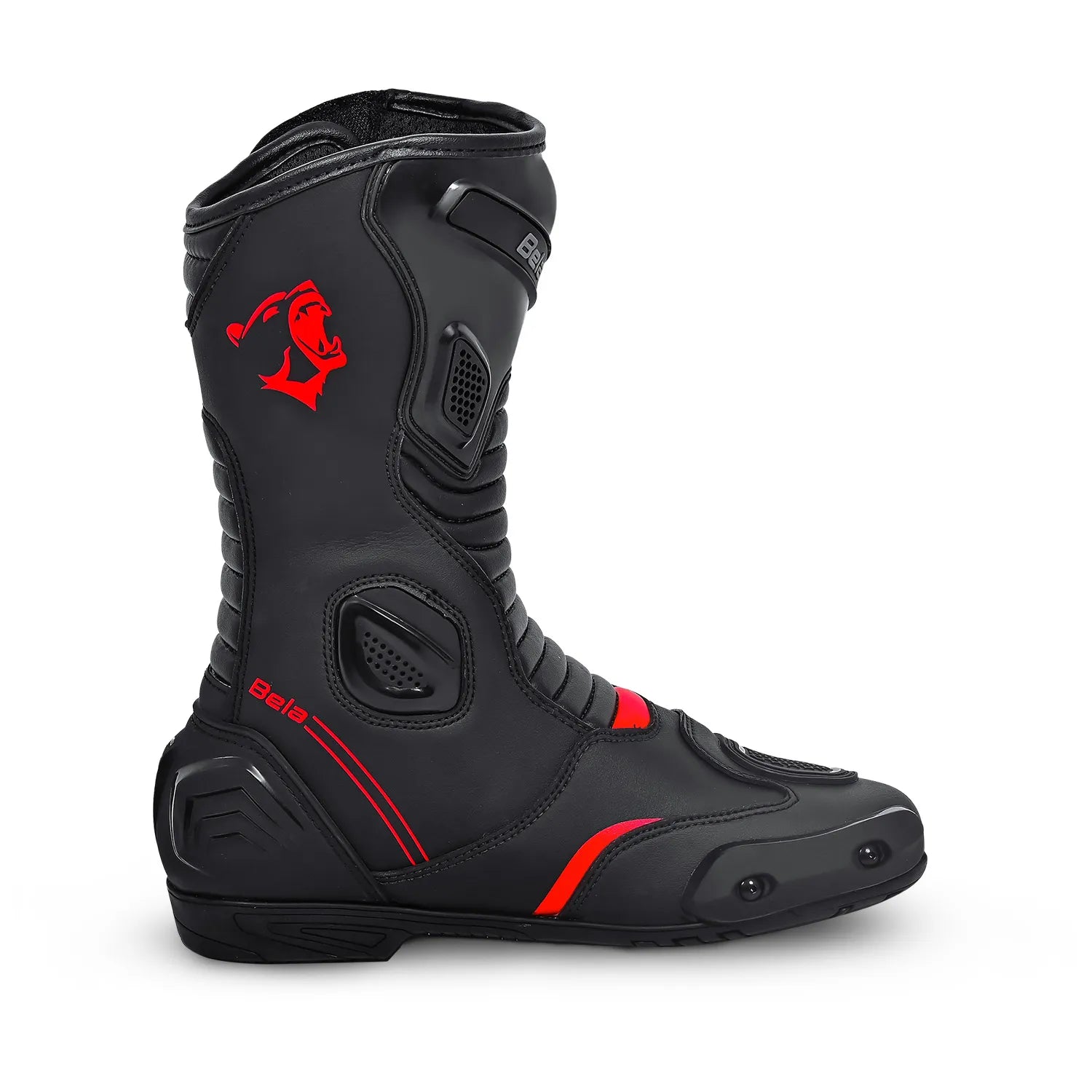 BELA STRIP Botas De Moto Couro Preto Vermelho – 2 – Maximomoto PT