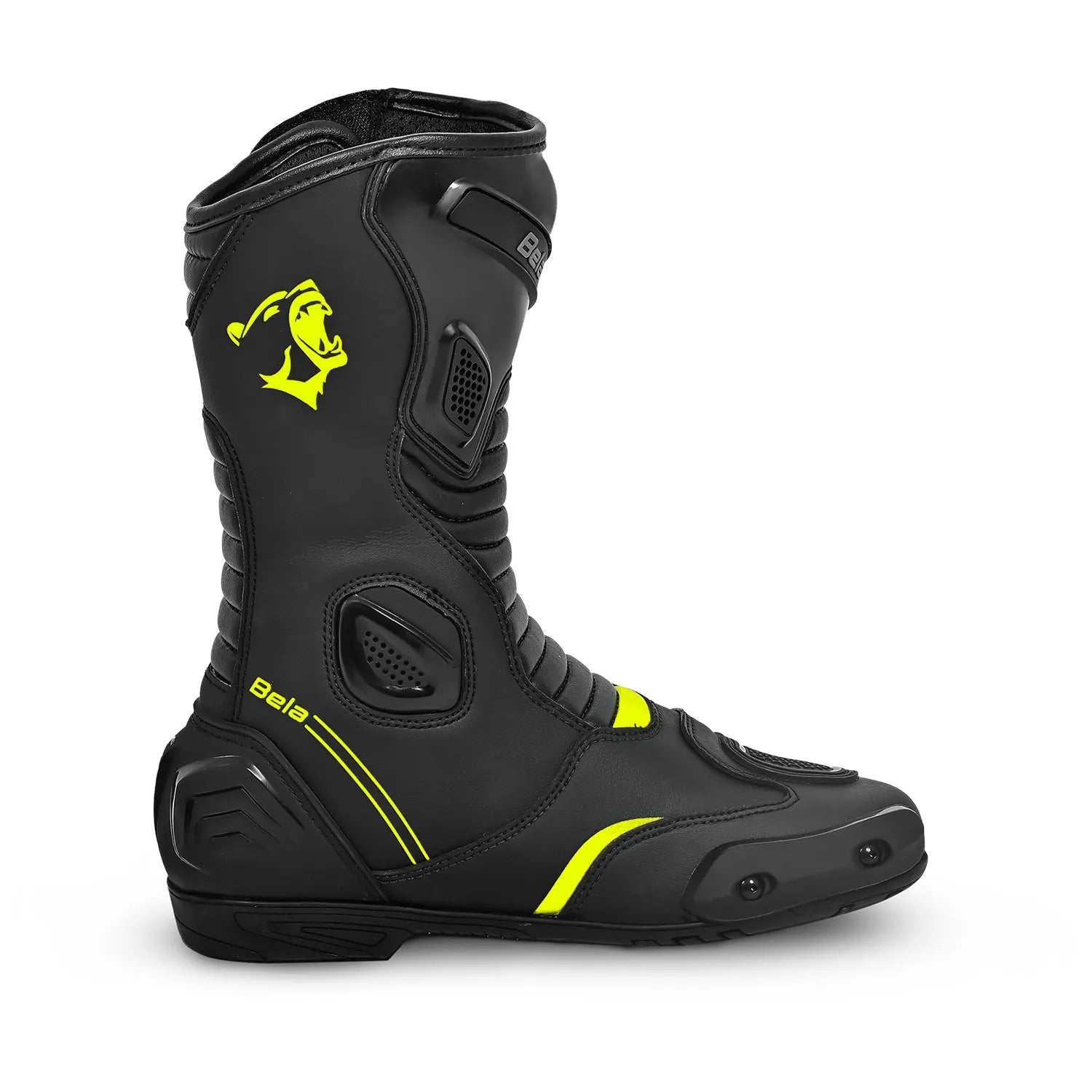 BELA STRIP Botas De Moto Couro Preto Fluorescente Amarelo – 2 – Maximomoto PT