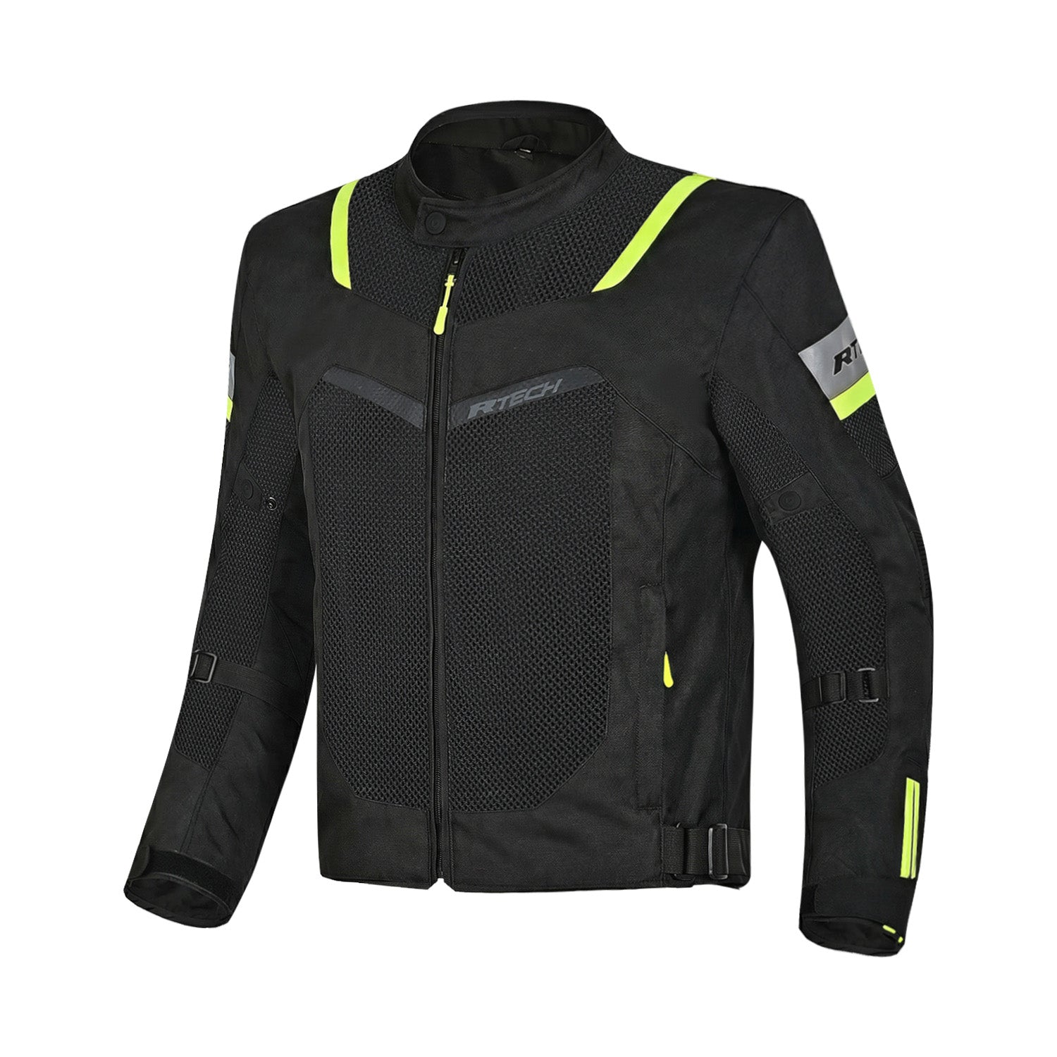 R-TECH SPIRAL MESH Motorcycle Jackets Summer Black Yellow Fluorescent – 1 – Maximomoto PT