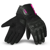 BELA TWIX Women's Motorcycle Textile Gloves Black Pink