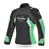 BELA ELANUR Moto Senhora Casacos Preto Verde Menta