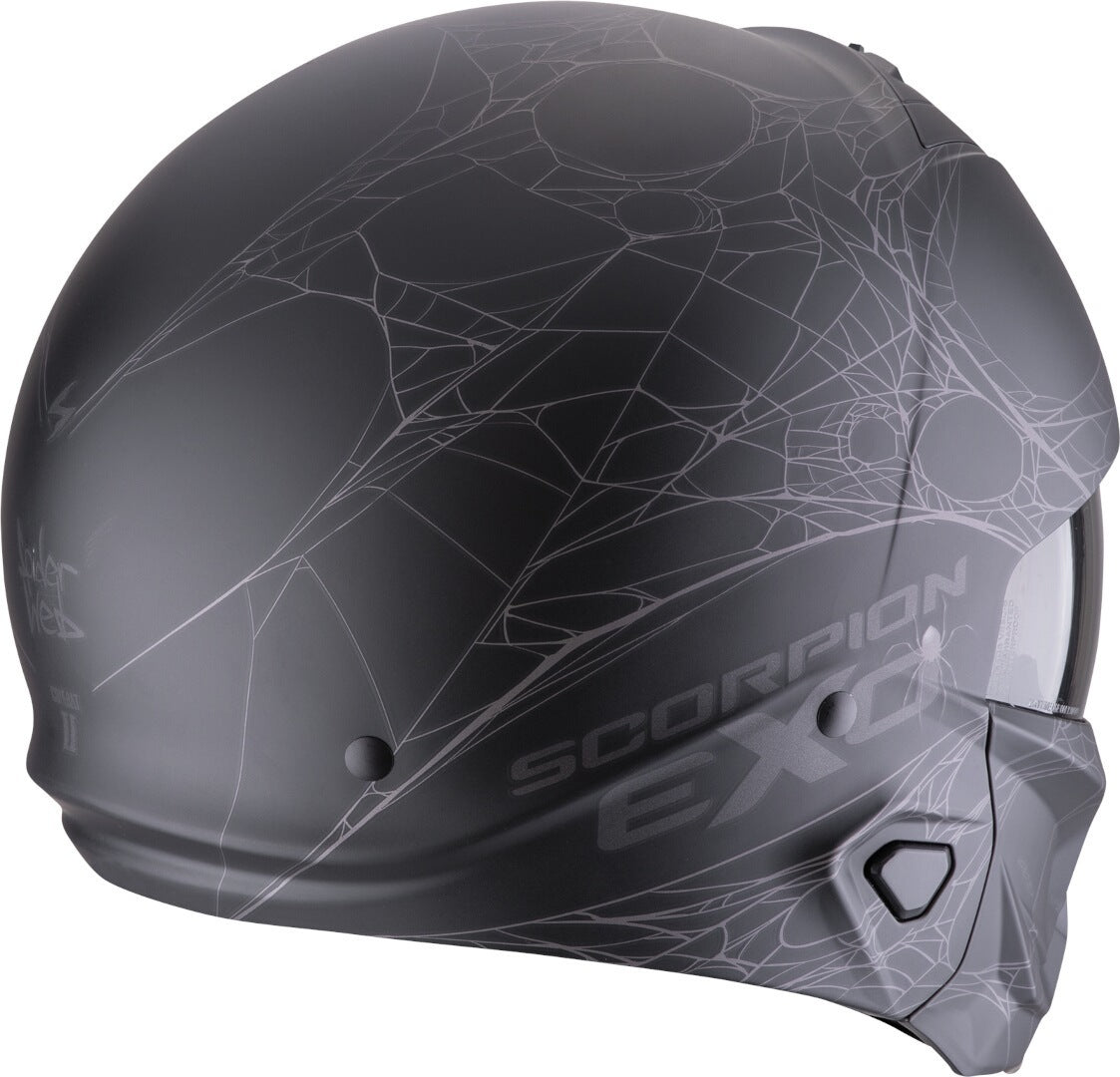 SCORPION EXO-Combat II Spiderweb Open Jet Casco Black Matte Silver – 3 – Maximomoto PT