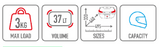 GIVI ML B37 BLADE MALETA NEGRA Base Reflectores Rojos 37 L
