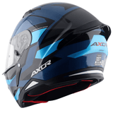 AXOR HUNTER CORNET Moto Integral Capacete Preto Azul
