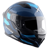 AXOR HUNTER CORNET Moto Integral Capacete Preto Azul