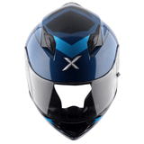 AXOR HUNTER CORNET Moto Integral Capacete Preto Azul