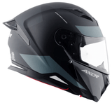 AXOR HUNTER TURBO Moto Integral Capacete Preto Matt Cinza