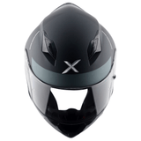AXOR HUNTER TURBO Moto Integral Capacete Preto Matt Cinza