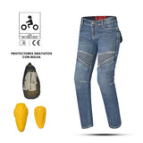 Bela Rosekin Motocicleta mulher Denim Calças ganga Azul