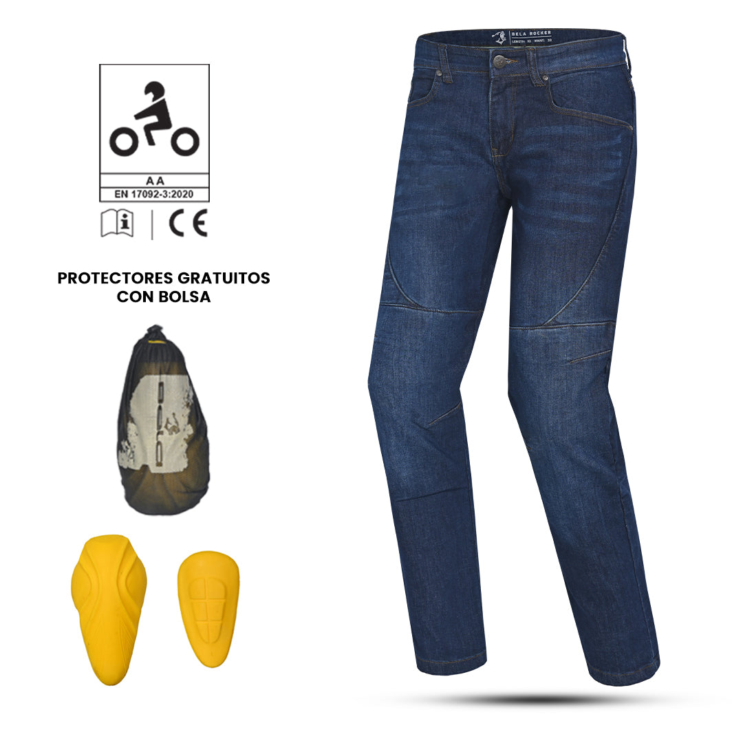 BELA ROCKER VAQUERO CE Approved AA Motorcycle Blue Pants – 3 – Maximomoto PT
