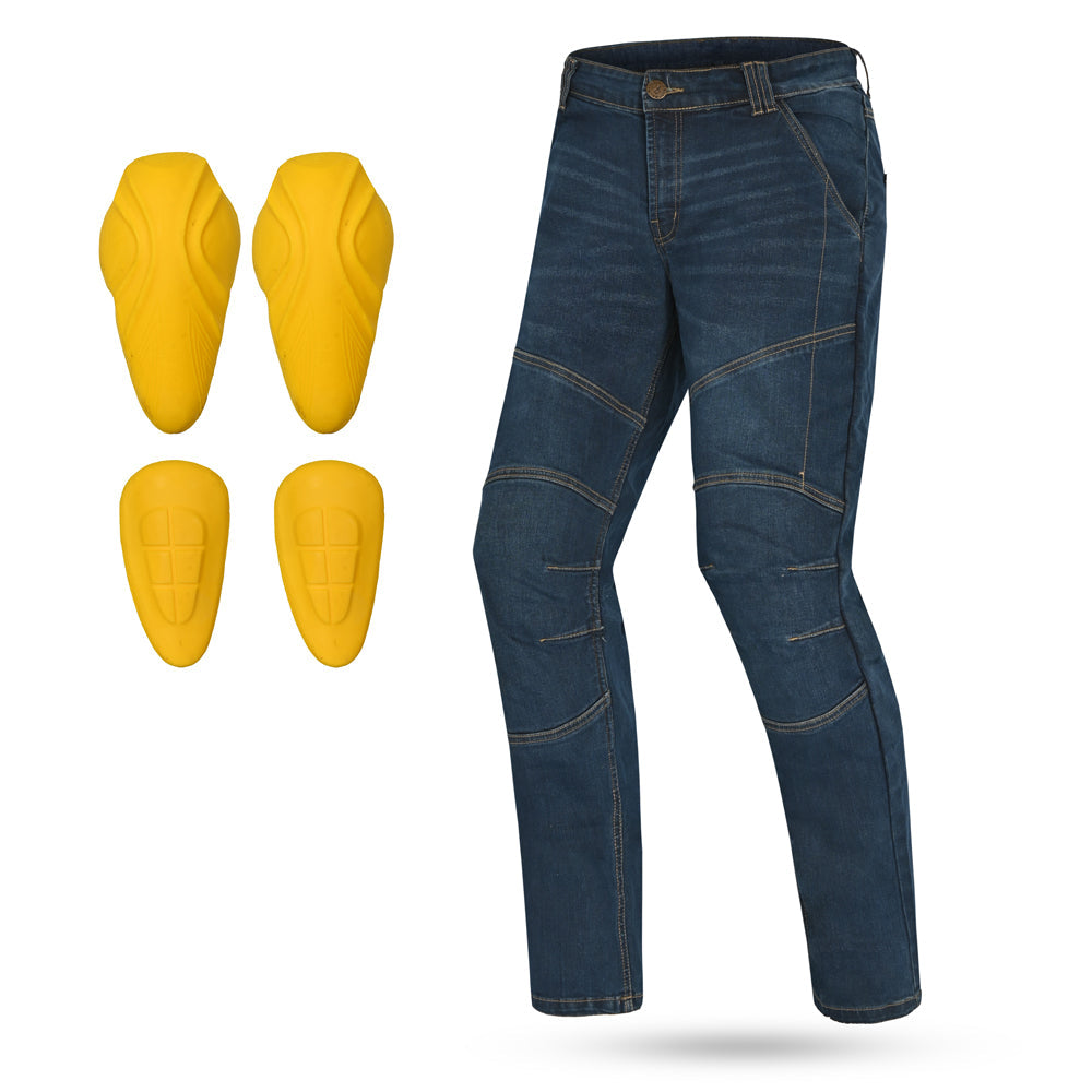BELA VAQUERO Jeans Crack Moto Calças Azul