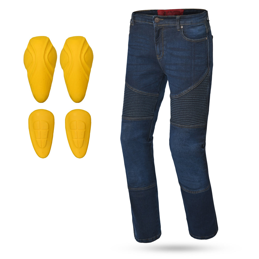 BELA URBAN Denim Jeans Moto Senhora Calcas Oscura Azul