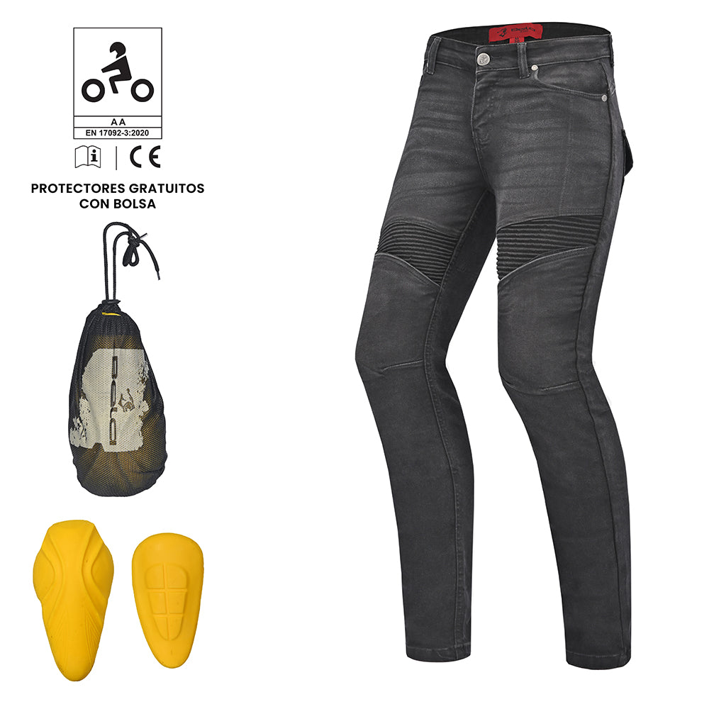 BELA ROSEKIN Women's Denim Jeans Motorcycle Pants Black 30L – 3 – Maximomoto PT