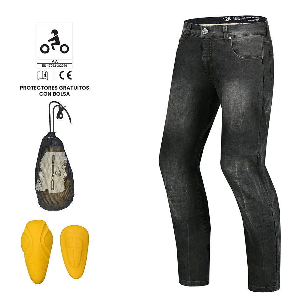 BELA RIO TIE & DY Jeans Moto Calcas Preto 34L