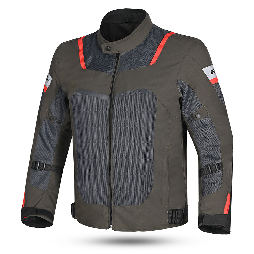 R-TECH - casacos Textil Spiral Mesh Arena/Gris/Rojo – 1 – Maximomoto PT