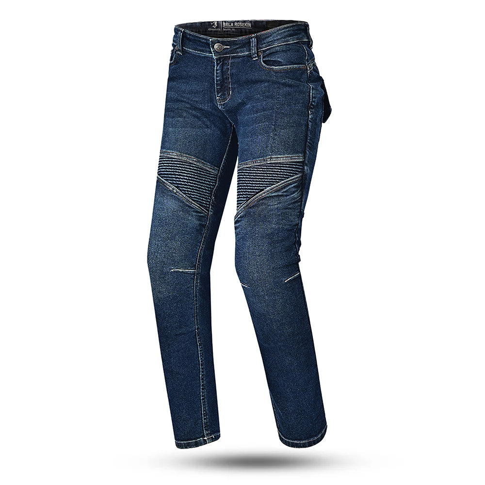 BELA ROSEKIN Denim Jeans Moto Senhora Calcas Azul