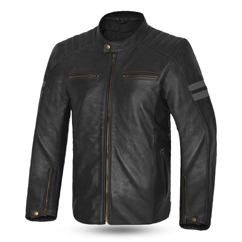 BELA STARK Motorcycle Leather Jackets Black Gray – 1 – Maximomoto PT