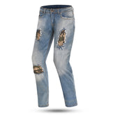 BELA STONE Jean Moto Calcas CE Approved AA Camuflagem Azul